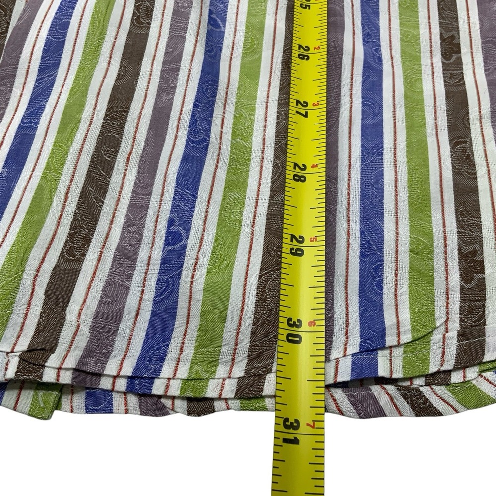 Robert Graham Striped Paisley Flip Cuff Long Sleeve Button Down Shirt Mens Large - Picture 9 of 12